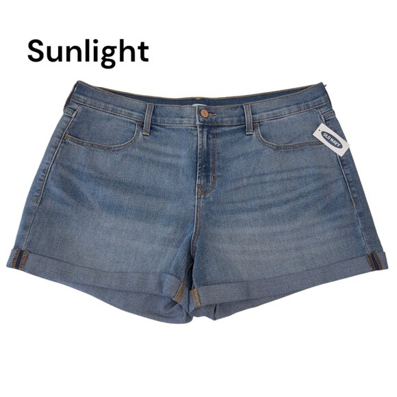 Old Navy Womens Blue Denim Jean Shorts Size 14 --NEW - Picture 1 of 11